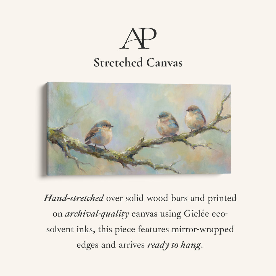 Three Birds Panoramic Wall Art Statement Wall Decor For Office