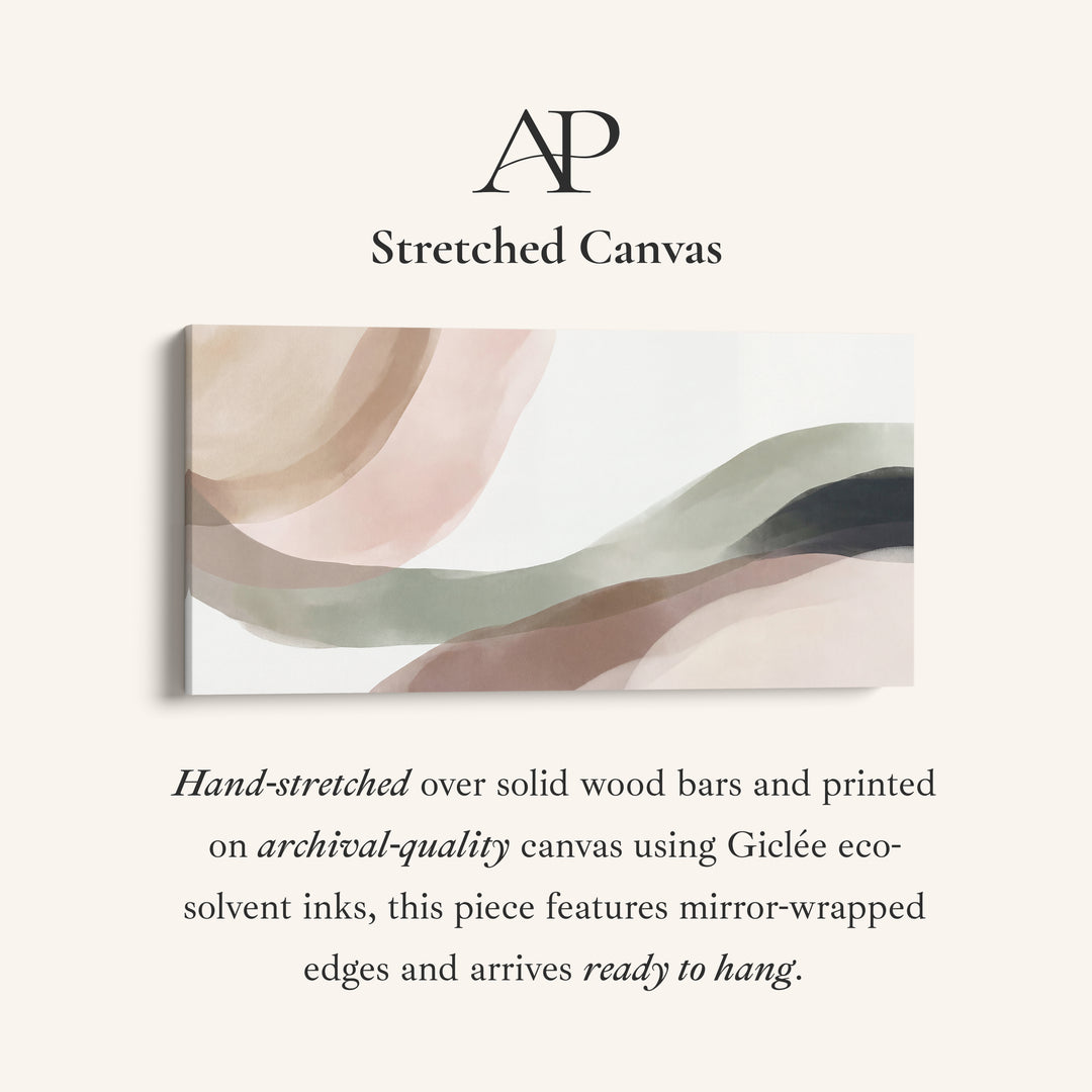 Above Soft Wall Art Abstract Flowing Forms Horizontal Canvas Print Living Room