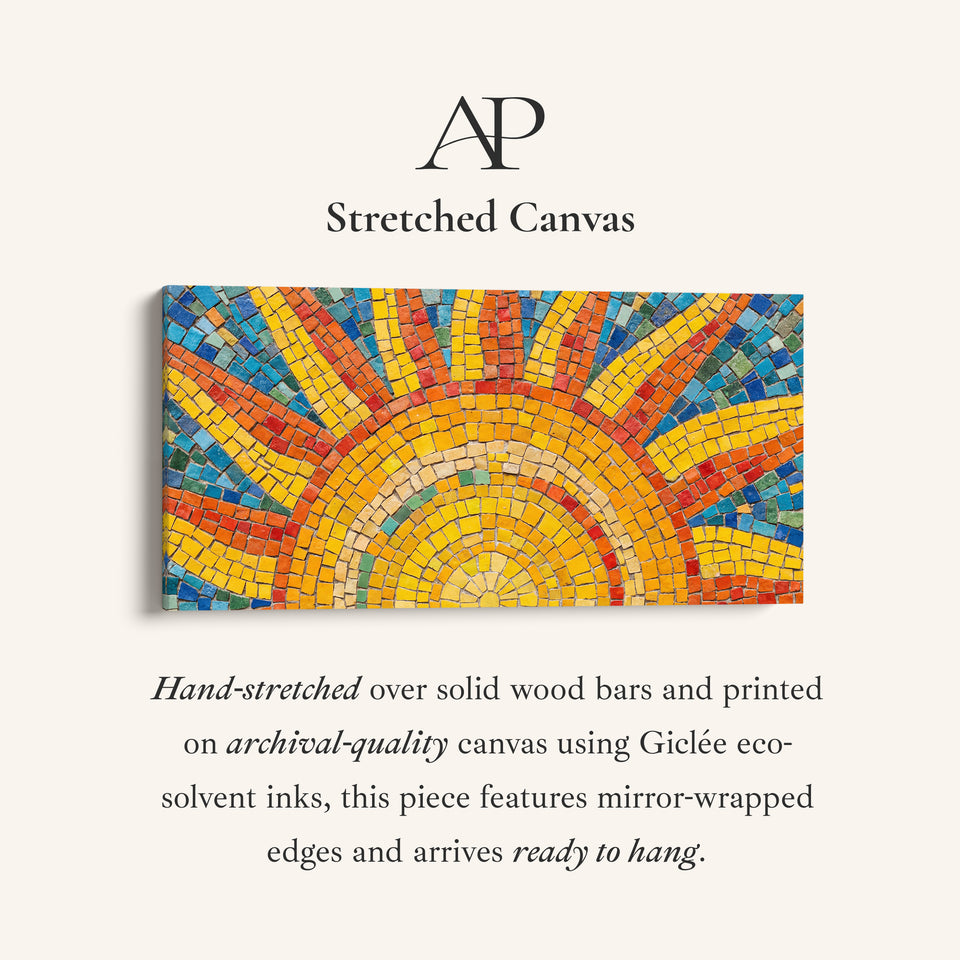 Large Wall Art Mosaic Sunburst Tiles Statement Wall Decor Hallway