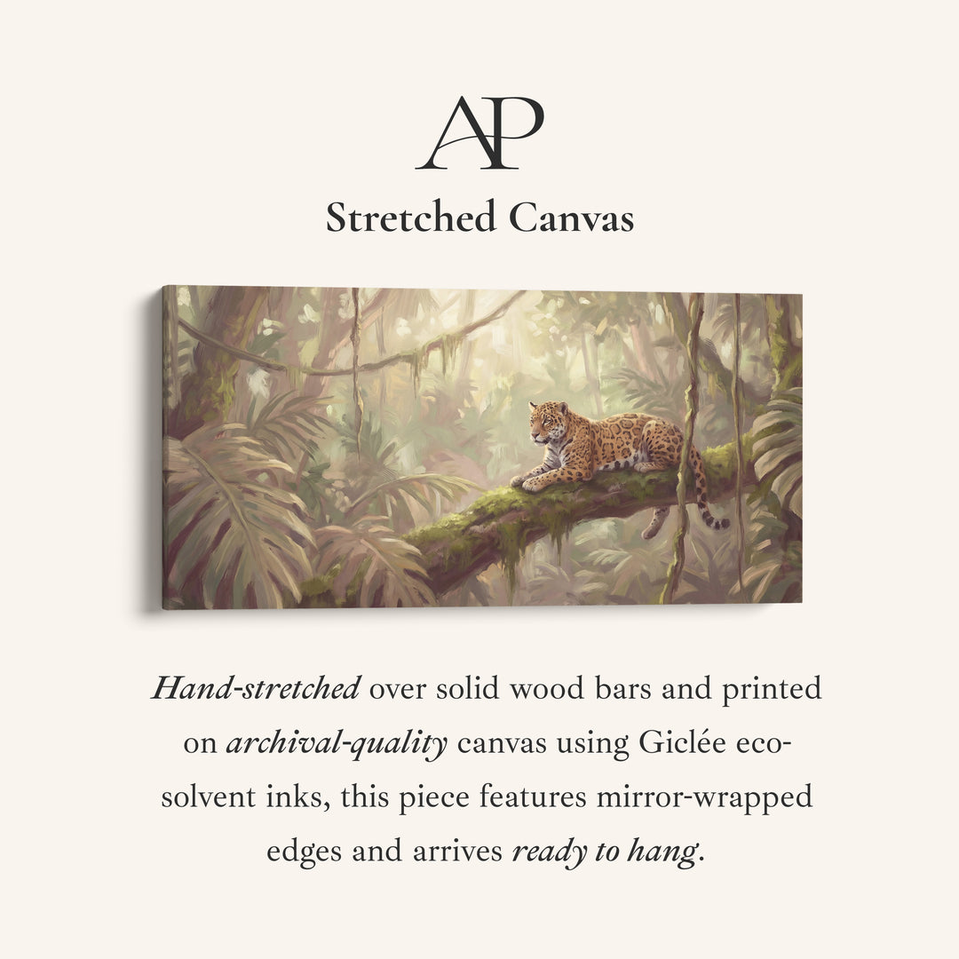 Wide Framed Canvas Leopard In Jungle Extra Wide Canvas Living Room