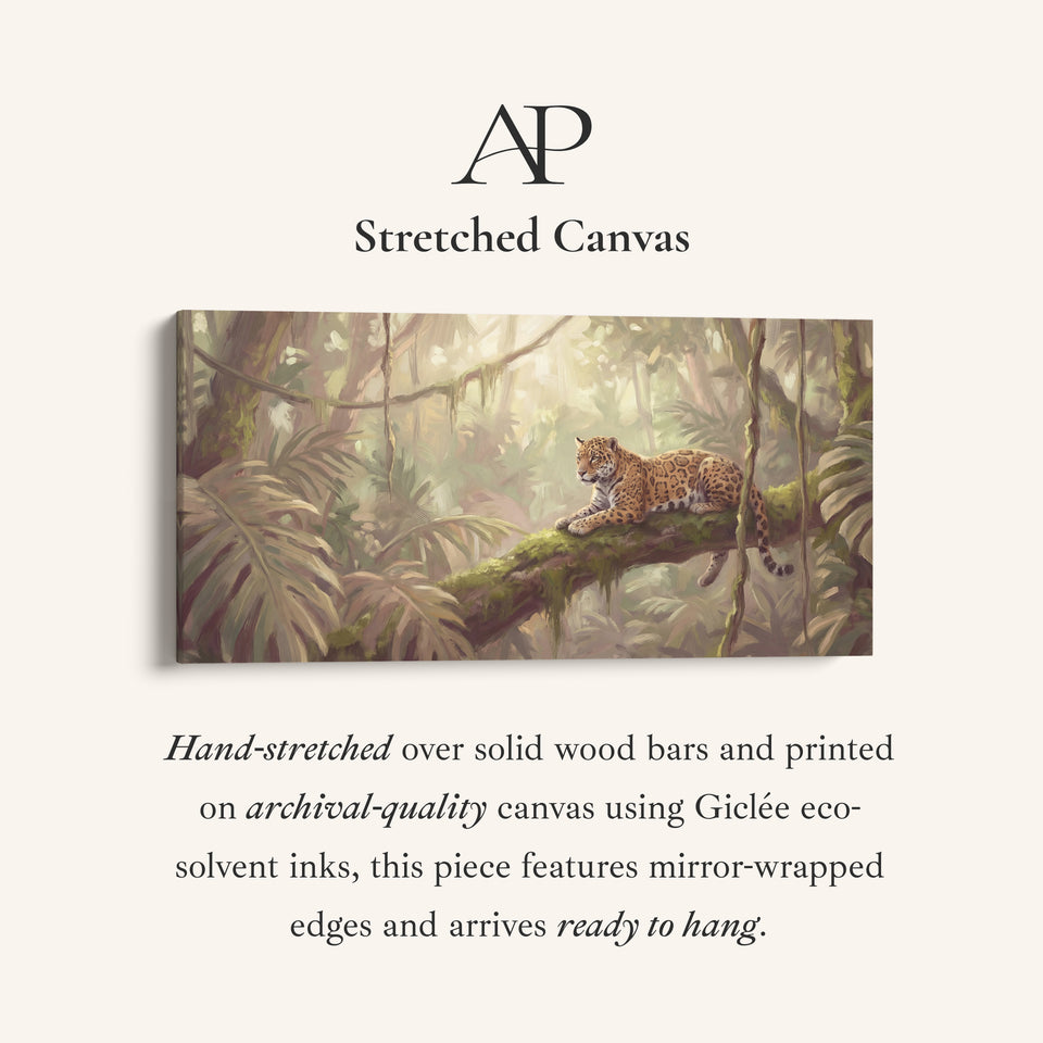 Wide Framed Canvas Leopard In Jungle Extra Wide Canvas Living Room