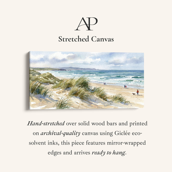 Coastal Dunes above bed wall art Panoramic Canvas Print Living Room