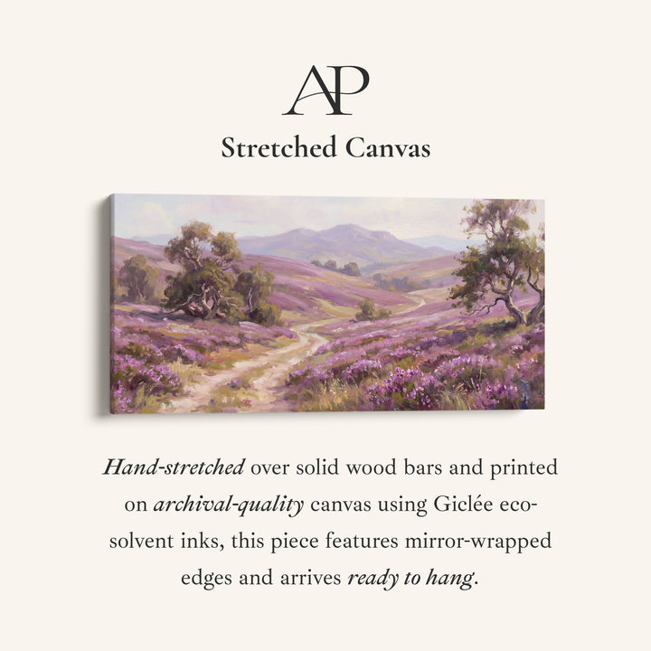 Heather Hills panoramic wall art Extra Wide Canvas Living Room