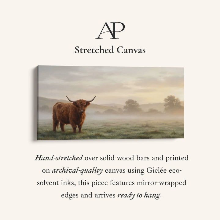 Highland Cow In Field Bedroom Wall Art Oversized Wall Decor For Office