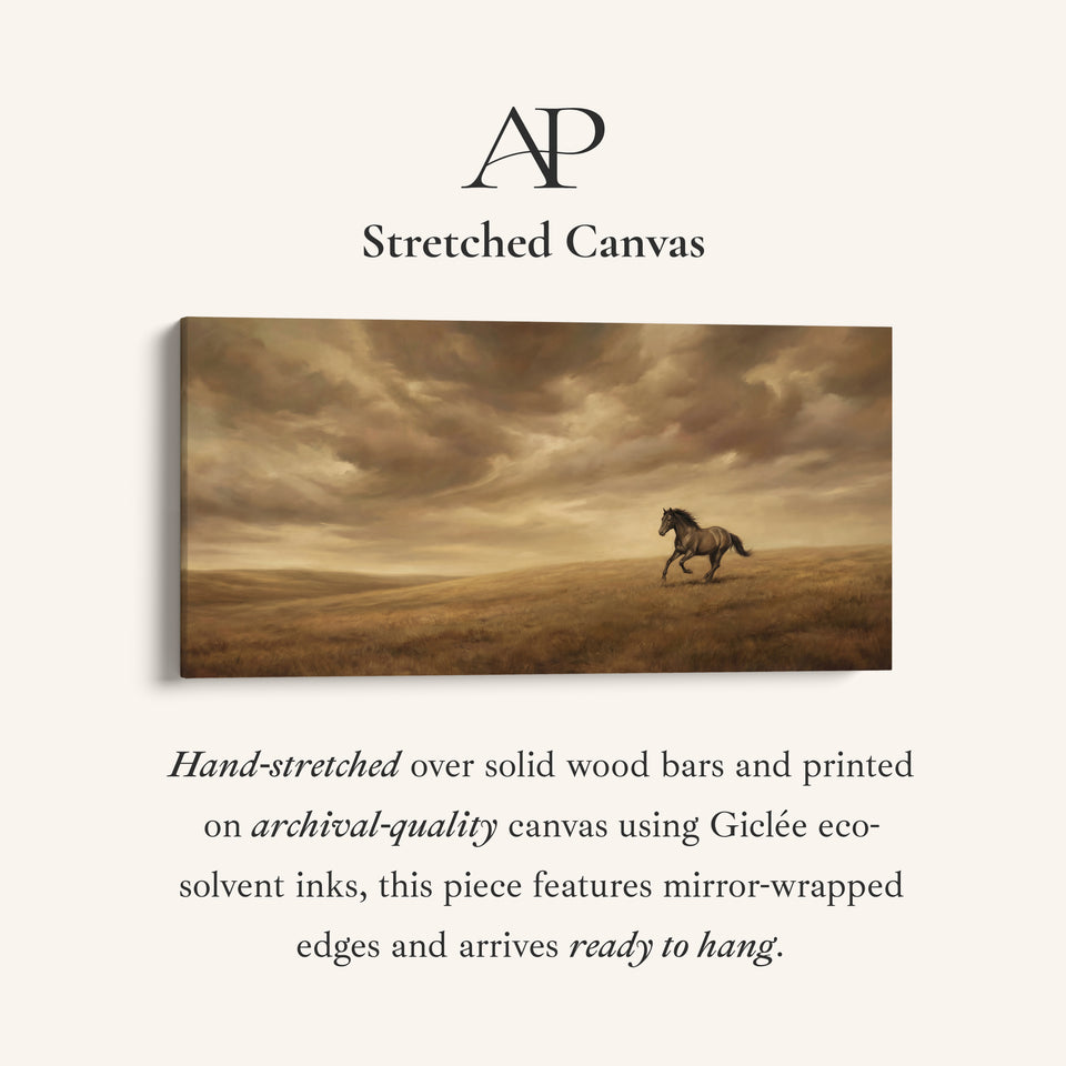 Running Horse Landscape Large Wall Art Statement Wall Decor For Hallway