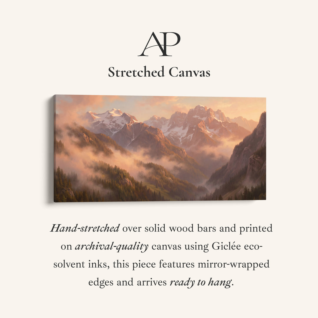 Mountain Valley Sunrise Wide Framed Canvas Extra Wide Canvas For Living Room