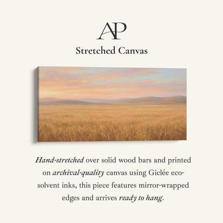 Golden Wheat Field above soft wall art Panoramic Canvas Print For Living Room