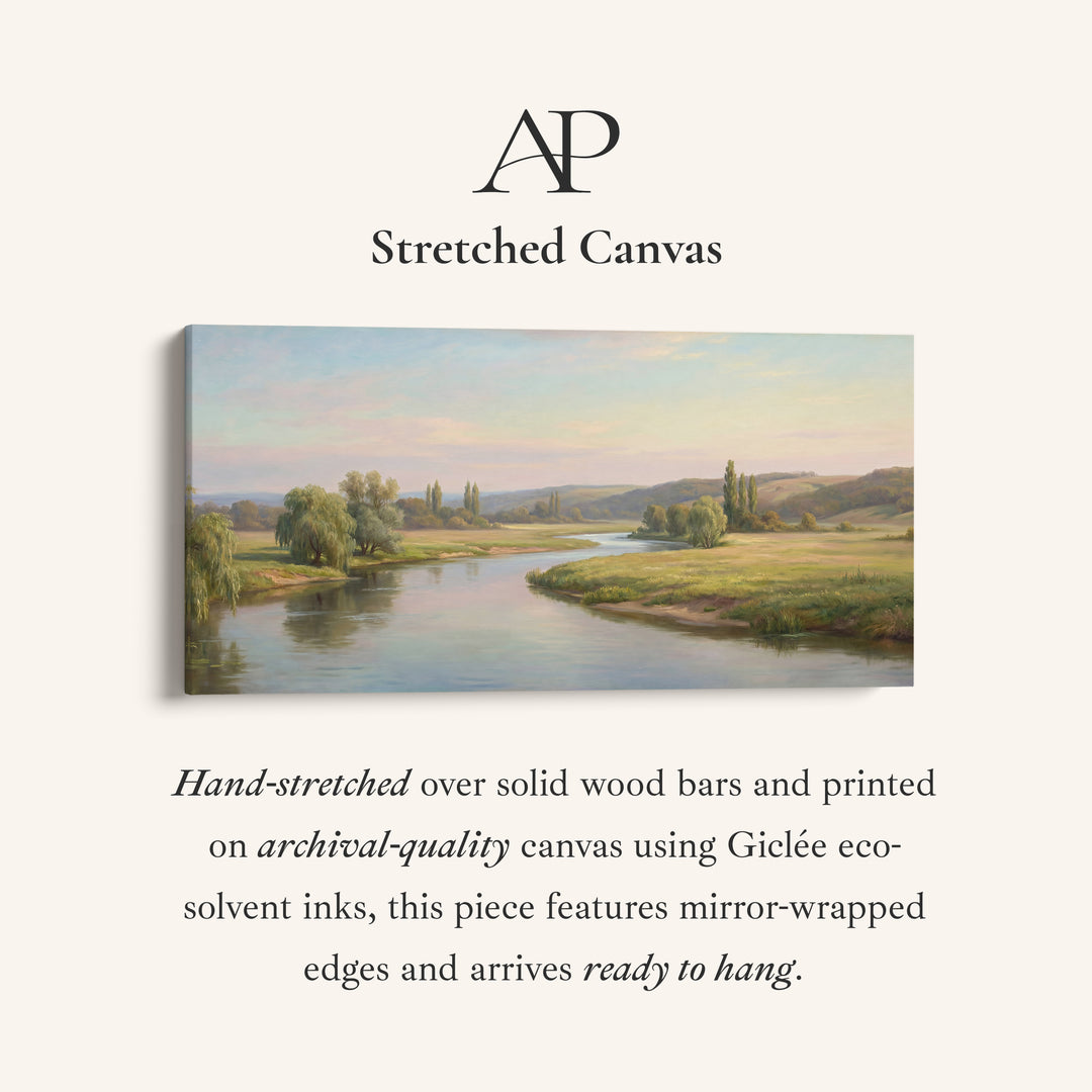 Countryside River long wall art Panoramic Canvas Print For Living Room
