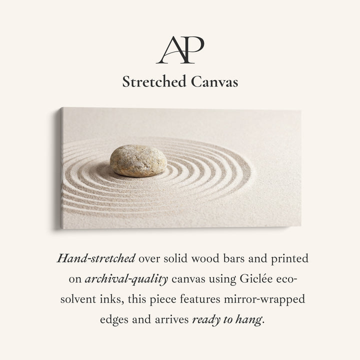 Zen Stone Above Bed Wall Art Horizontal Canvas Print For Living Room