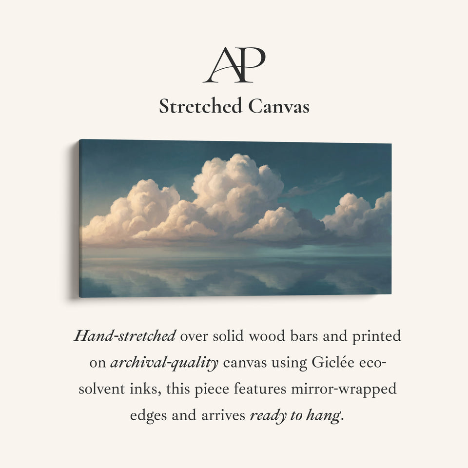 Calm Sea Panoramic Wall Art Horizontal Canvas Print For Living Room