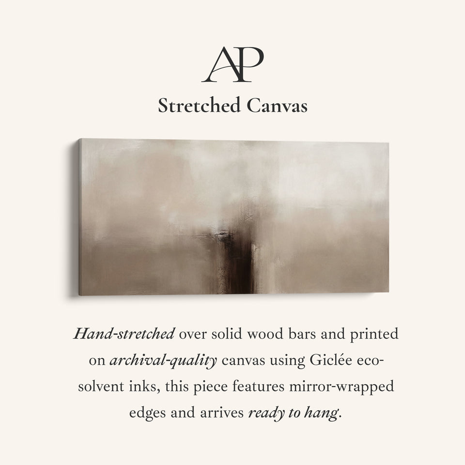 Abstract Beige Horizontal Wall Art Framed Canvas Print For Bedroom