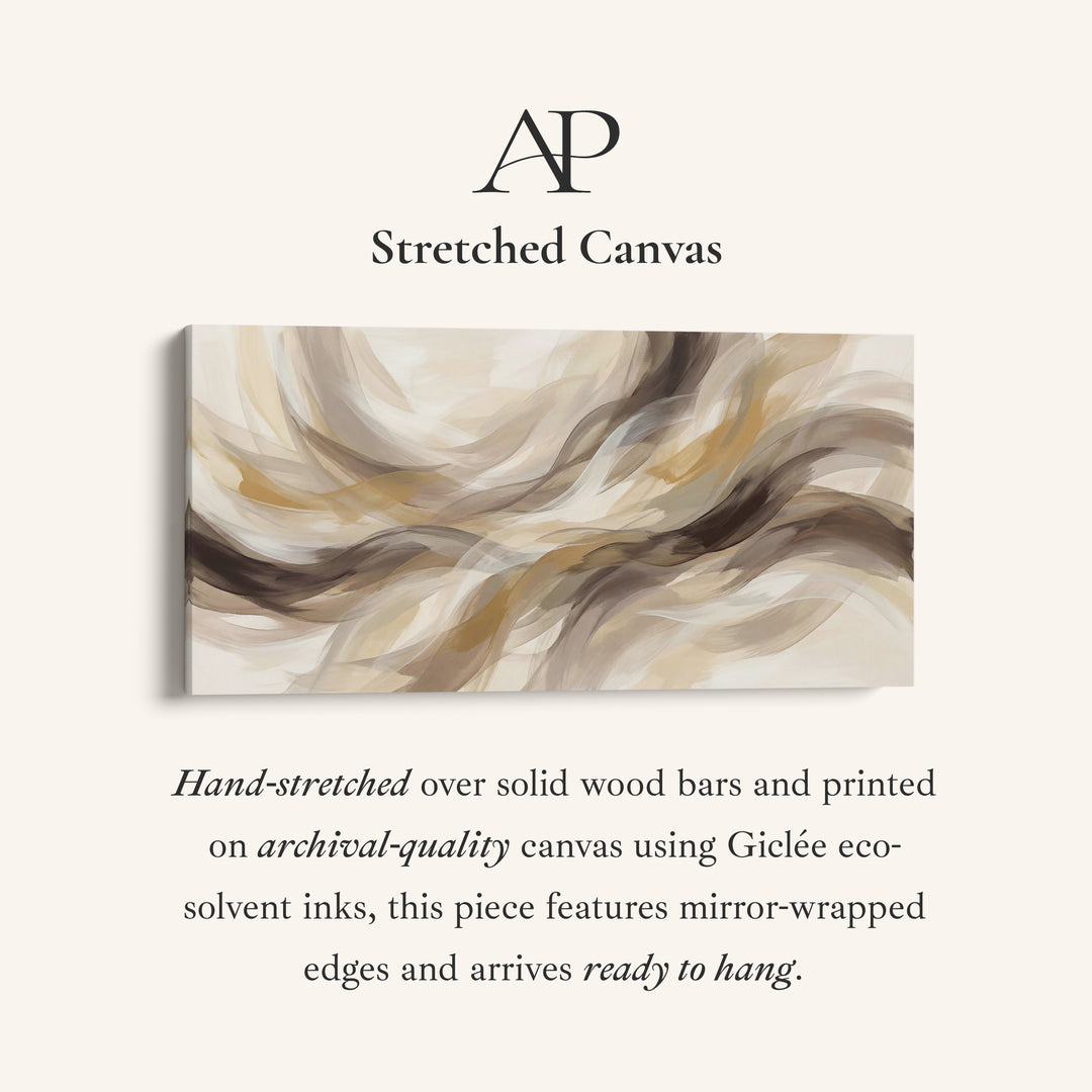 Flowing Waves Above Bed Wall Art Horizontal Canvas Print For Living Room