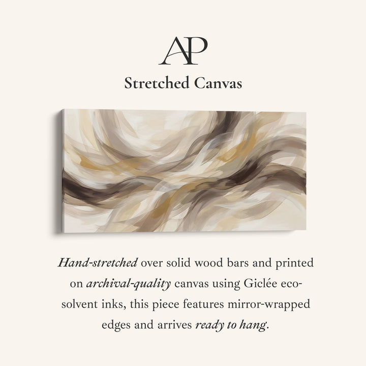 Flowing Waves Above Bed Wall Art Horizontal Canvas Print For Living Room