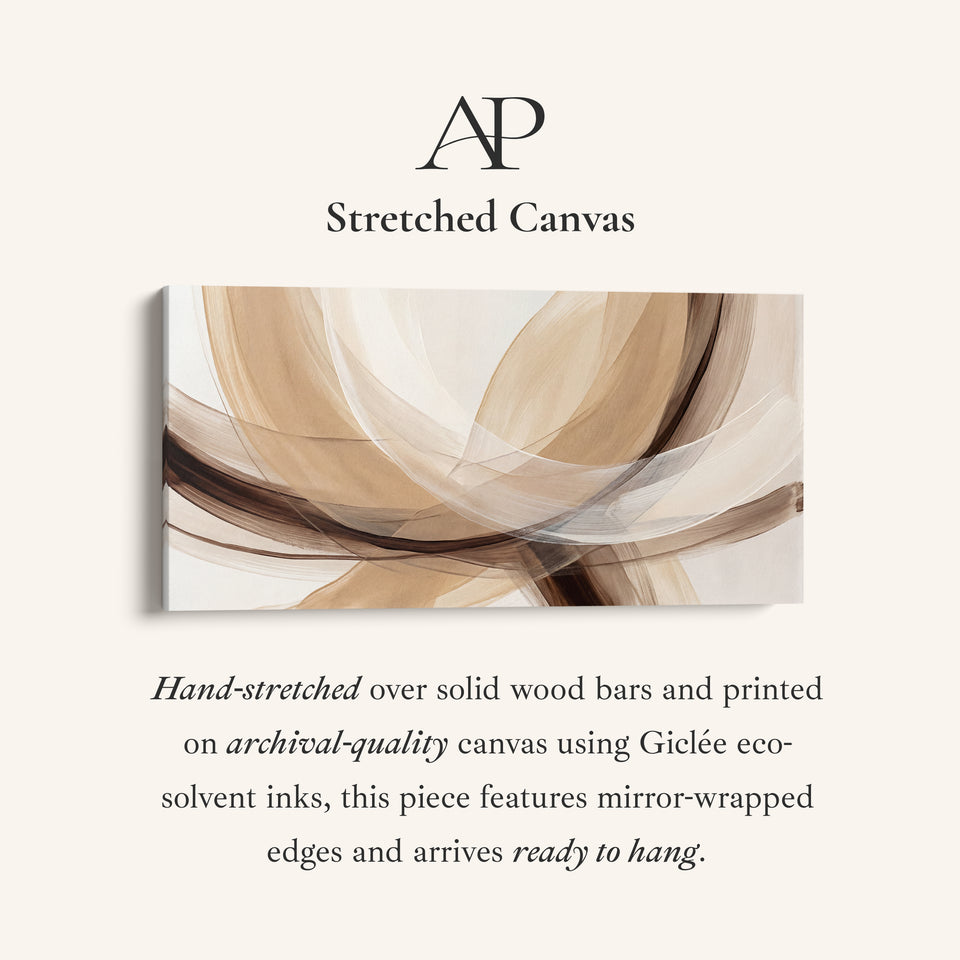 Neutral Arcs Wide Canvas Statement Wall Decor For Living Room