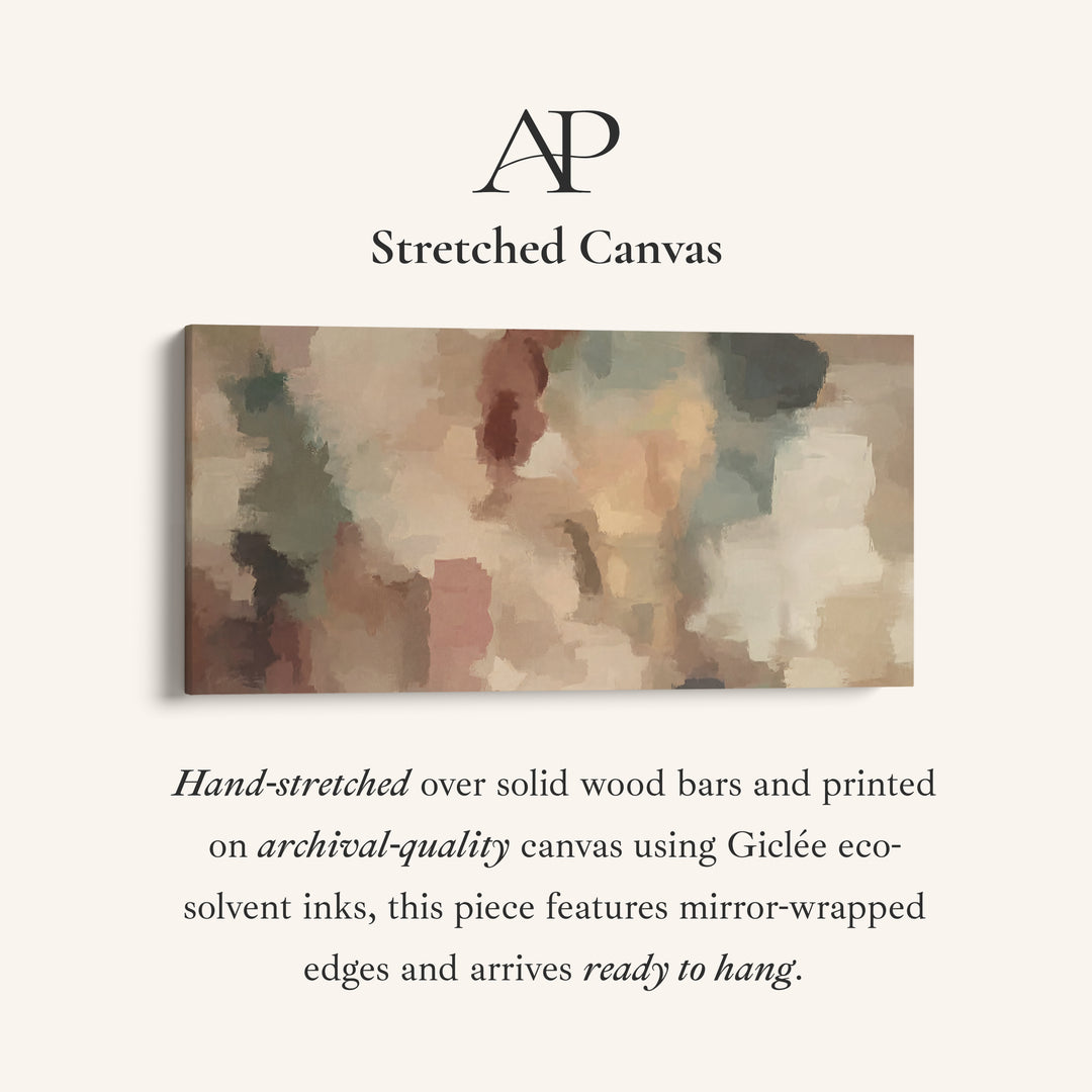 Muted Blocks Panoramic Wall Art Extra Wide Canvas For Office