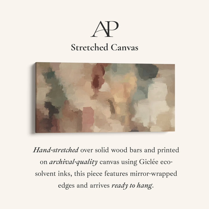 Muted Blocks Panoramic Wall Art Extra Wide Canvas For Office