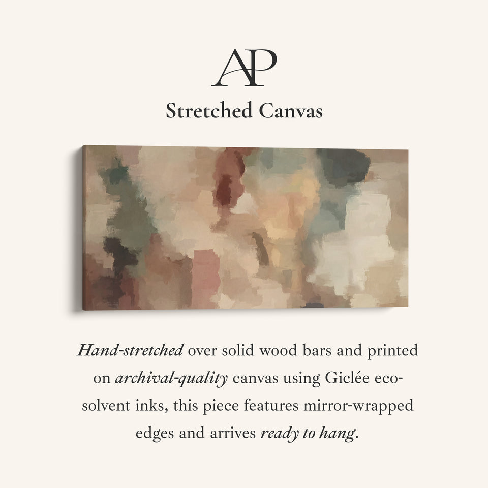 Muted Blocks Panoramic Wall Art Extra Wide Canvas For Office