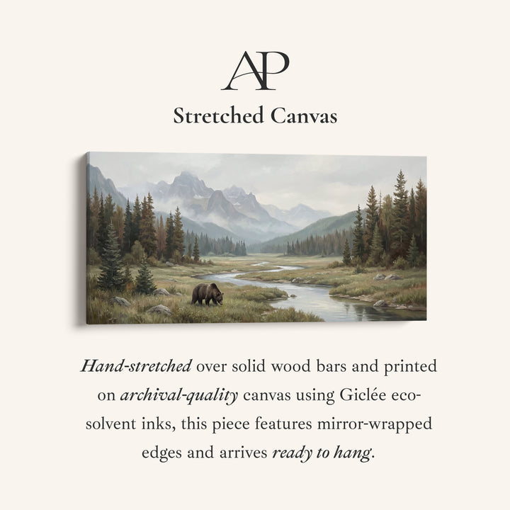 Above Soft Wall Art Bear By Mountain River Statement Wall Decor For Office