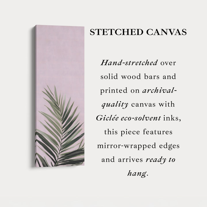 Vertical Wall Art Pink Fern Tall Canvas For Bedroom