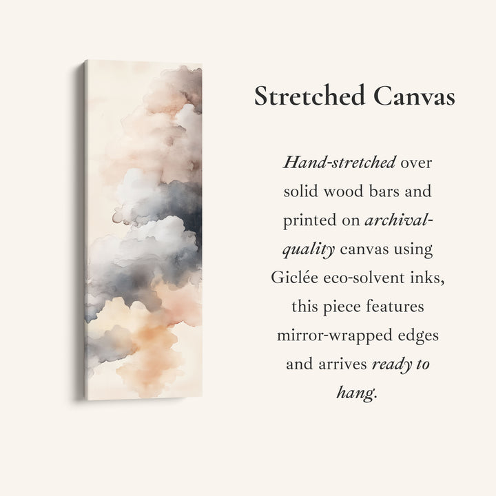 Illustration murale verticale de nuages, fine et haute.