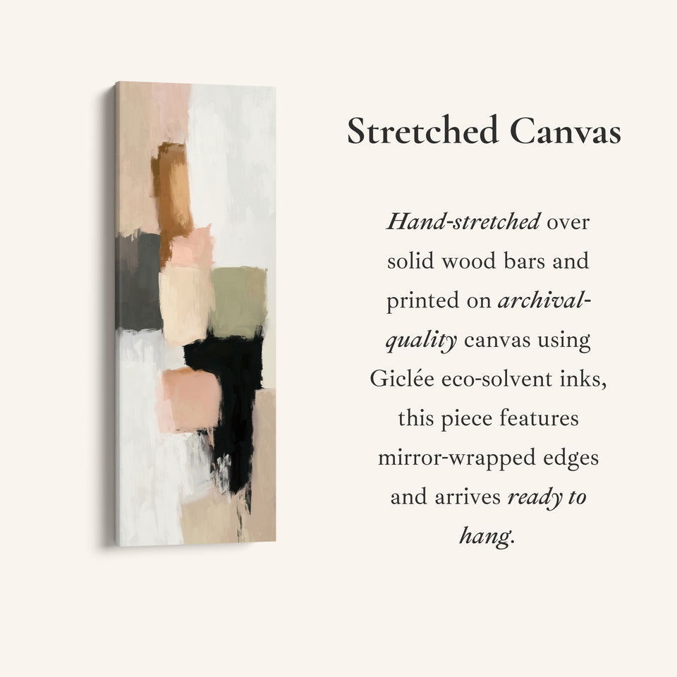 Minimalist Neutral Beige Abstract Vertical Wall Decor