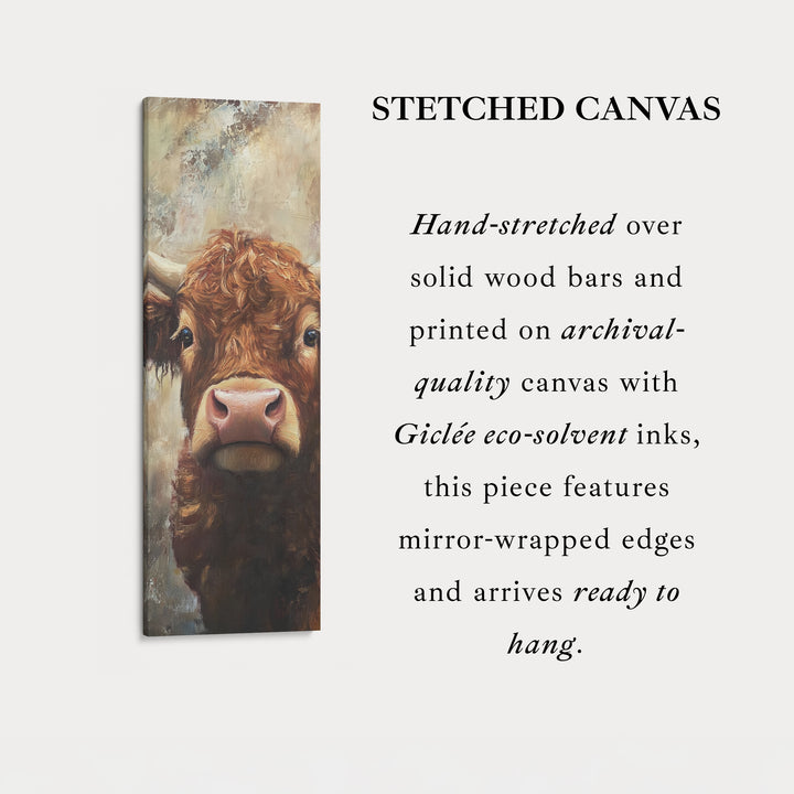 Highland Cow Vertical Wall Art Tall Skinny Artwork