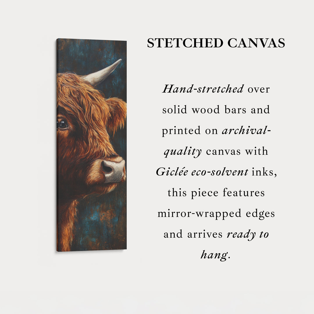 Highland Cow Picture Vertical Wall Art Tall Narrow Artwork