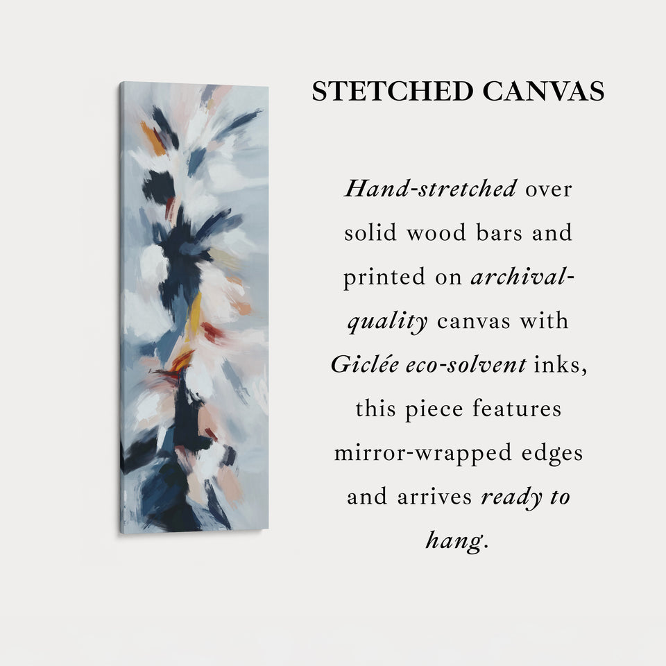 Großes schmales Leinwand abstrakte florale vertikale Wandkunst