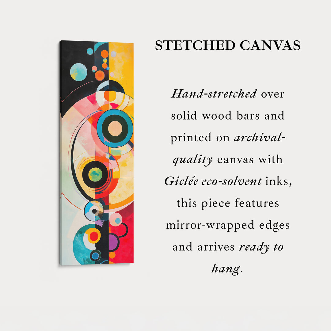 Long Narrow Colourful Abstract Circles Wall Art