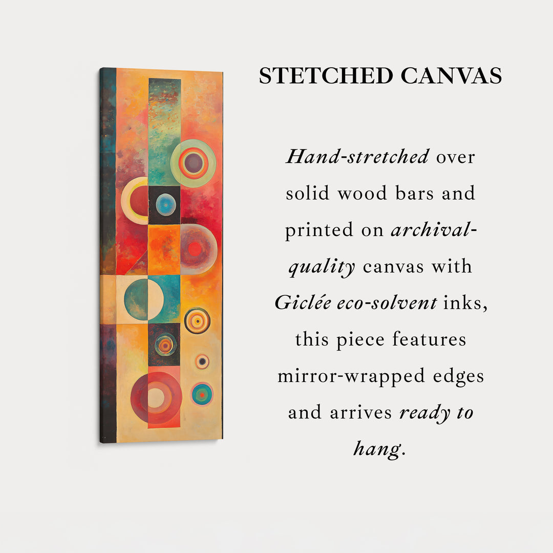 Abstract Circles and Lines Vertical Long Wall Art