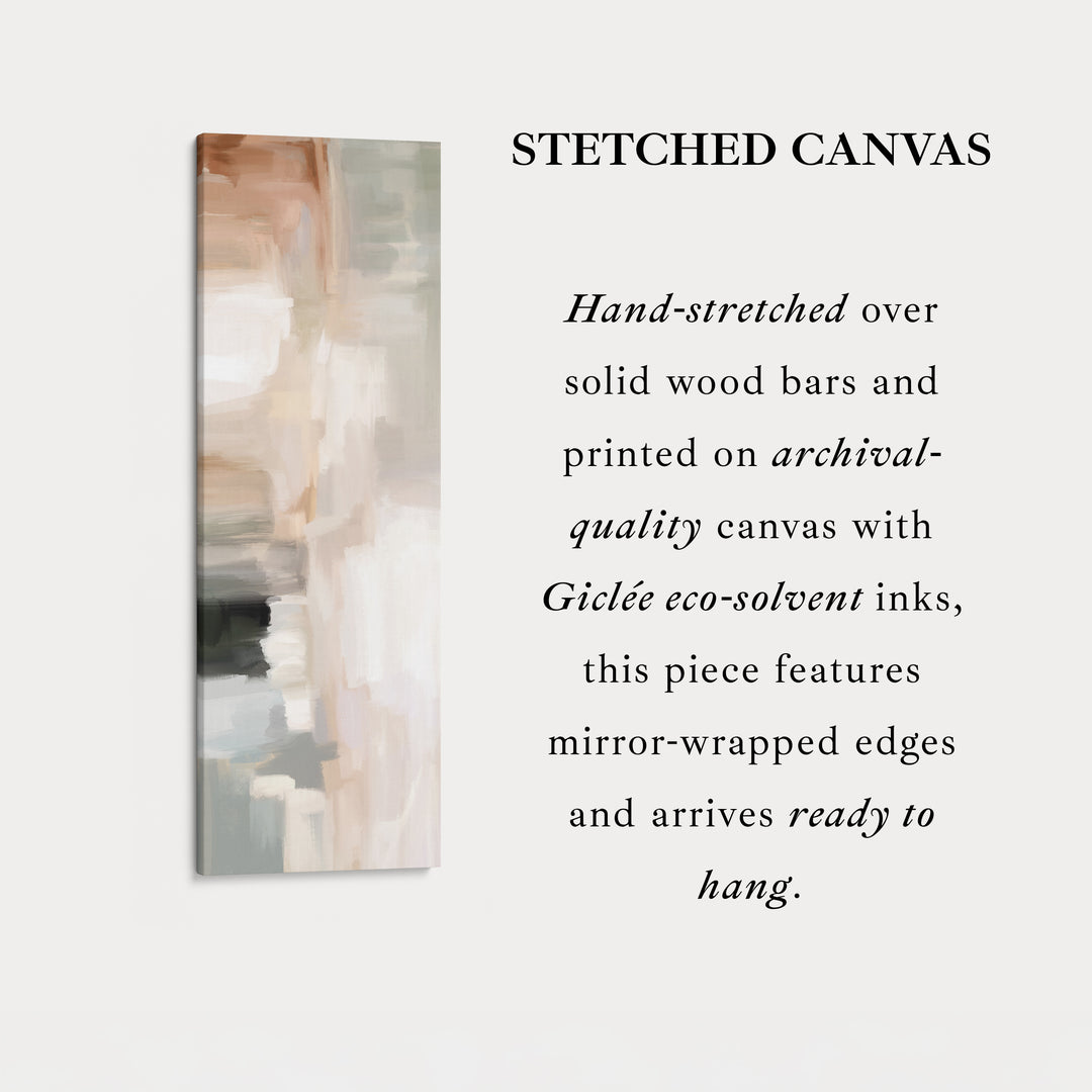 Long Narrow Neutral Abstract Vertical Wall Decor