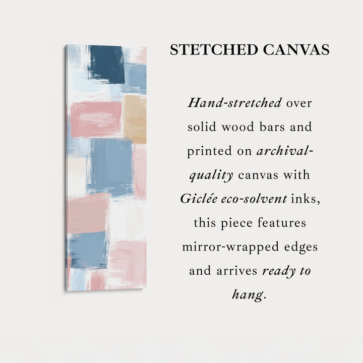 Tall Vertical Pastel Color Block Abstract Long Narrow Wall Art