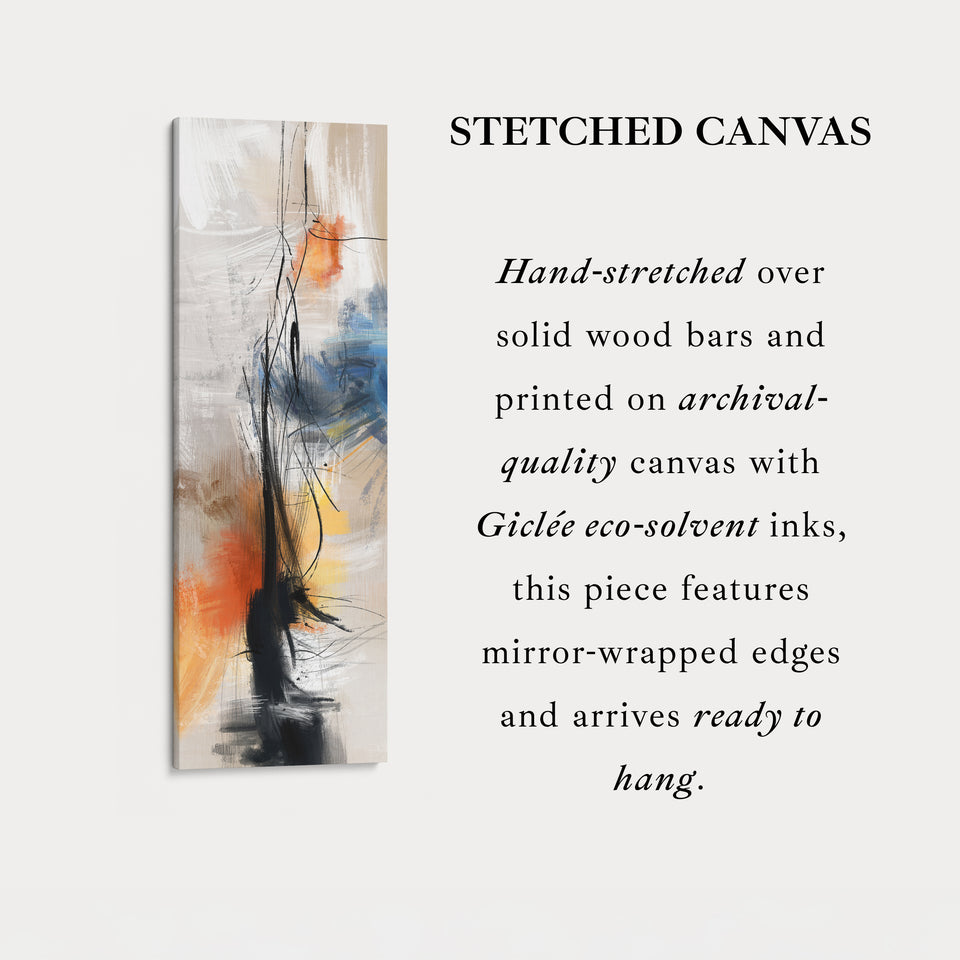 Vertical Large Canvas Wall Art Long Narrow Colourful Abstract