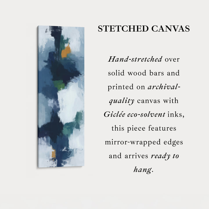 Vertical Wall Art Navy Green Long Vertical Canvas For Hallway