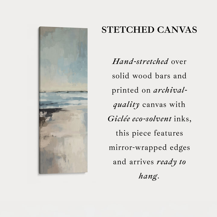 Tall Wall Art Coastal Beige And Blue Vertical Canvas For Bedroom