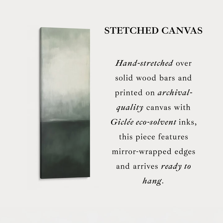 Abstract Long Thin Artwork Green & Grey Wall Art
