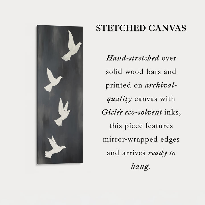 Minimalist Bird Large Painting Vertical Long Wall Art Large Canvas Decor