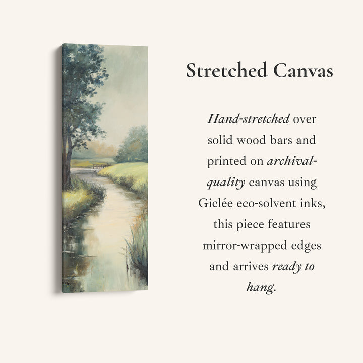 Vertical Wall Art Riverside Landscape With Trees For Living Room