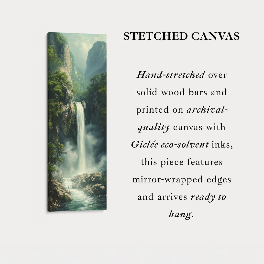 Long Narrow Vertical Large Canvas Wall Decor Waterfall