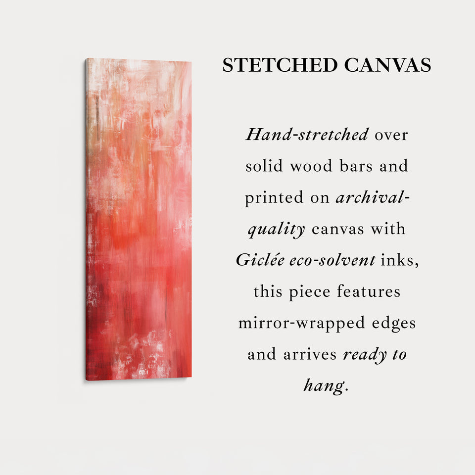 Abstract Red Vertical Tall Wall Art Large Framed Canvas