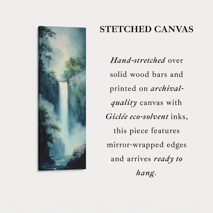 Waterfall Vertical Tall Wall Art Large Framed Canvas