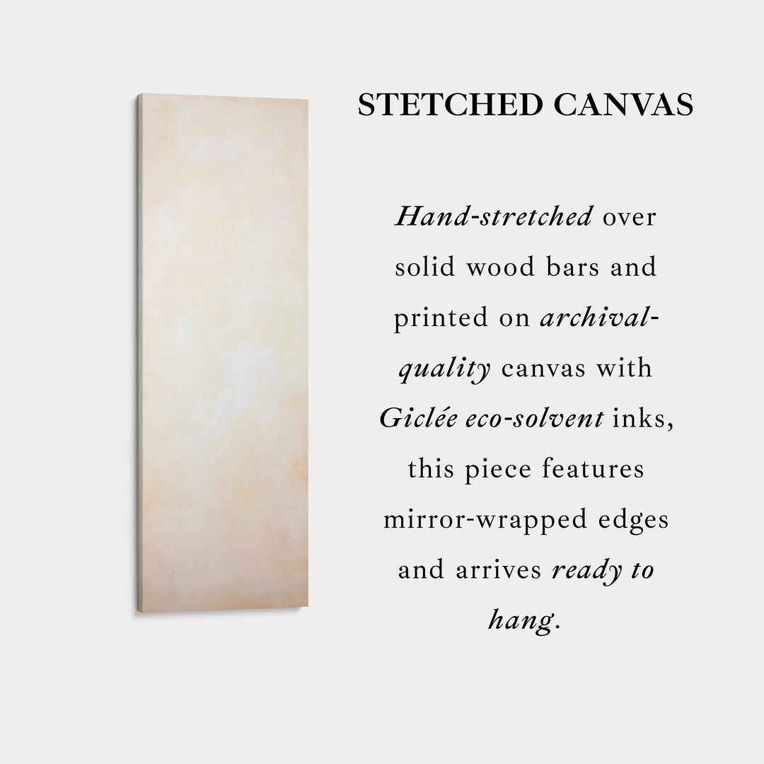 Art mural vertical abstrait beige - Décoration murale verticale haute, longue et étroite