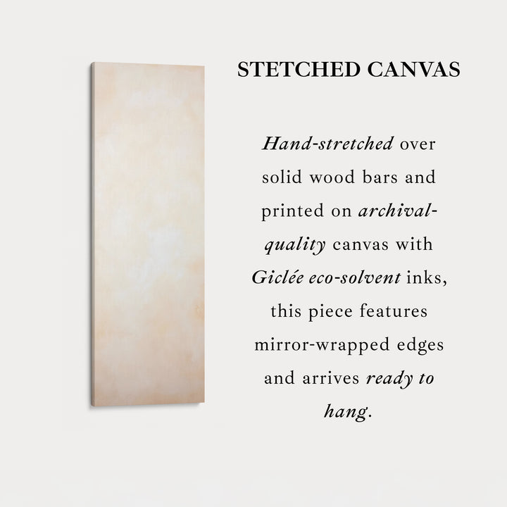 Art mural vertical abstrait beige - Décoration murale verticale haute, longue et étroite