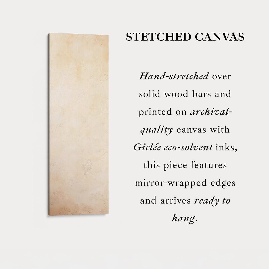 Art mural vertical abstrait beige - Décoration murale verticale haute, longue et étroite