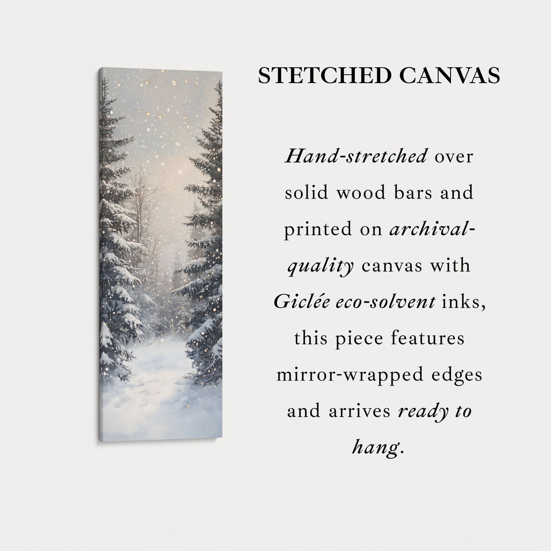 Winter Landscape Long Narrow Vertical Wall Art Large Canvas Wall Decor