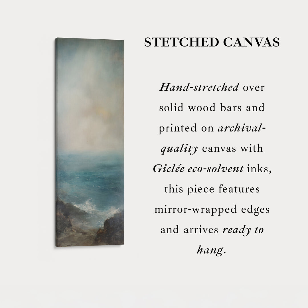 Long Canvas Wall Art Prints for bedroom Vintage Ocean Framed Vertical