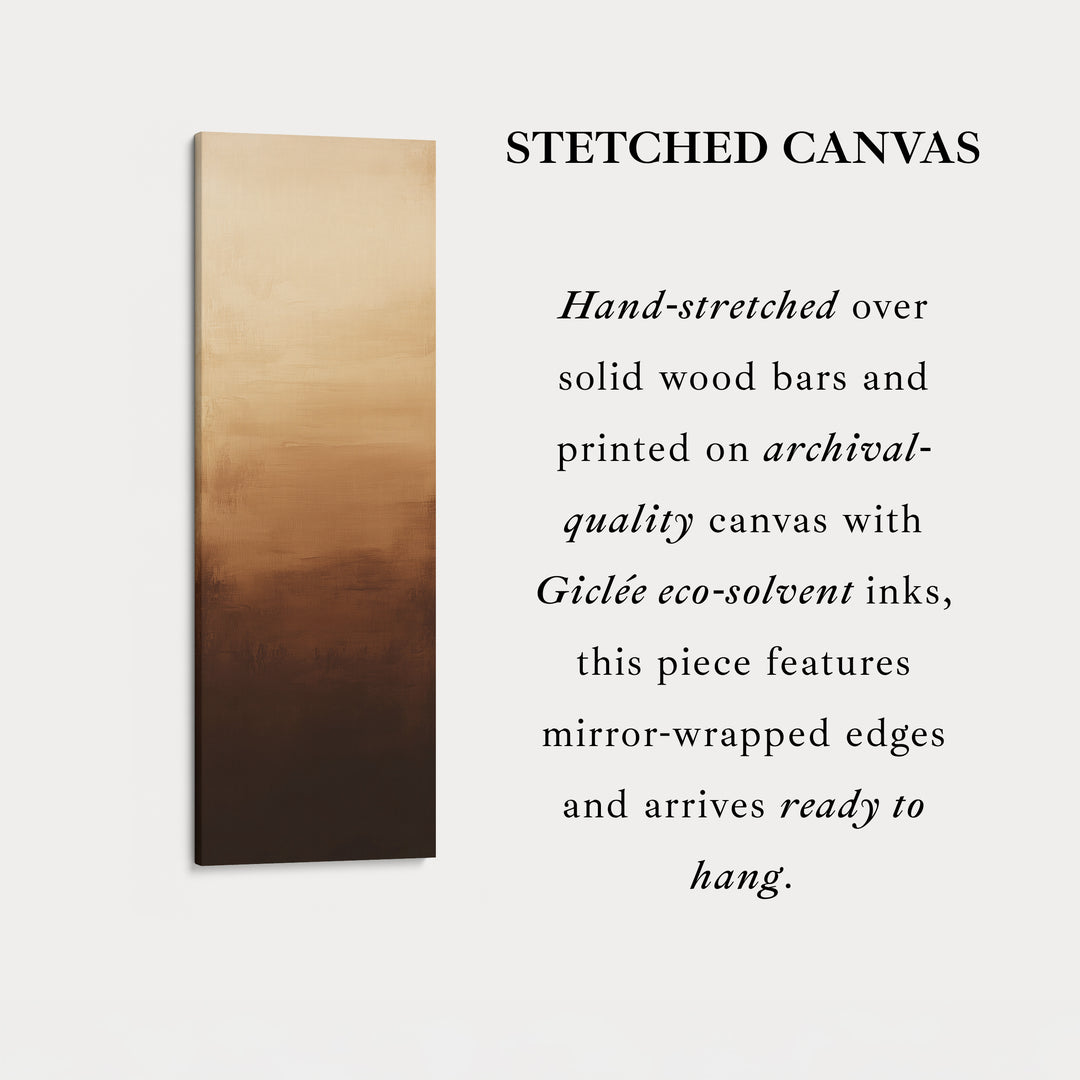 Abstract Brown Living Room Decor Vertical Wall Art - Tall Long Narrow Vertical