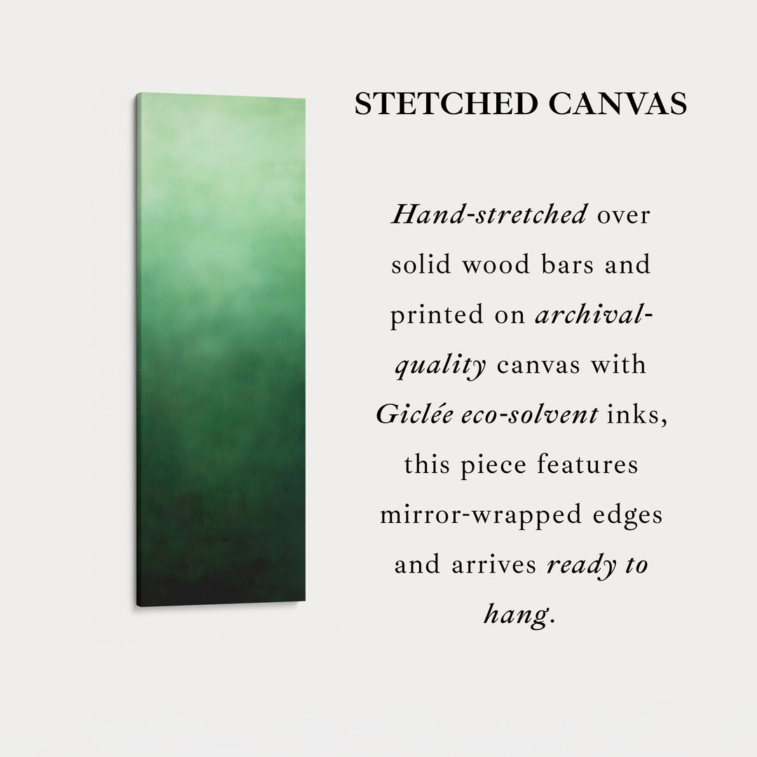 Minimalist Green Living Room Decor Vertical Wall Art - Tall Long Narrow Vertical