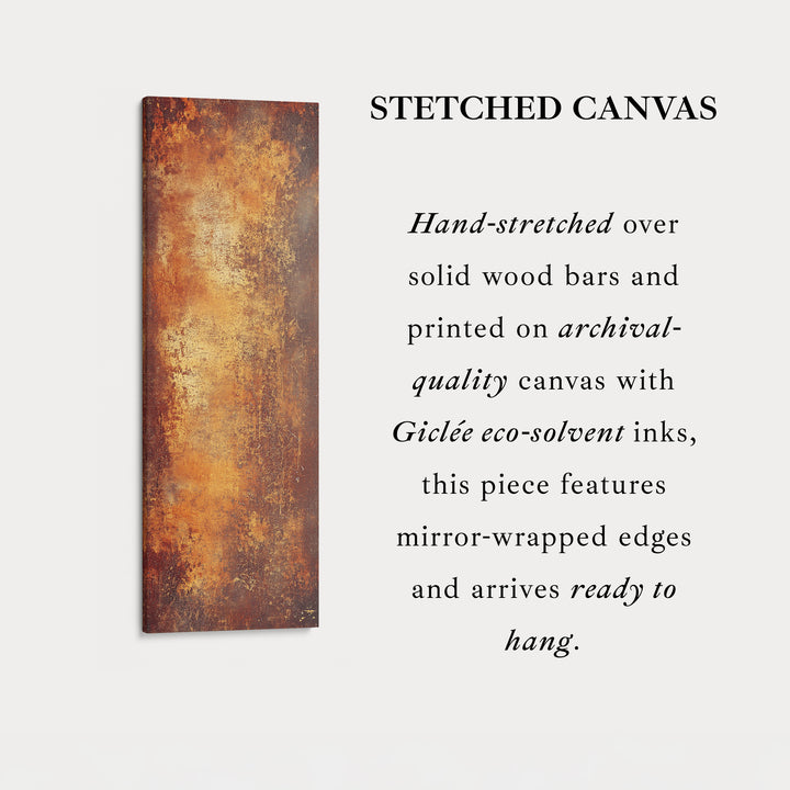 Rustic Brown & Orange Abstract Large Canvas Long Narrow Vertical Wall Art Decor