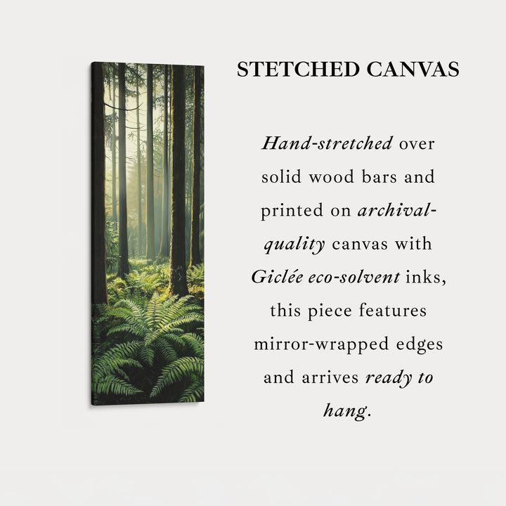 Fern Forest Long Narrow Framed Canvas Wall Art For Living Room